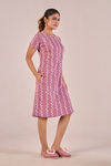 Sweet Moon Knit Cotton Mid Length Nightdress - Baker Miller Pink — thumbnail 3